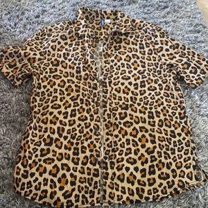 Cheetah print collared shirt Brand New